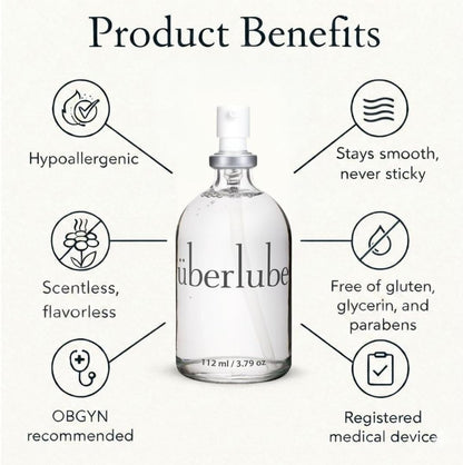 Uberlube Premium Silicone Lube - Unscented and Ultra Smooth (112 ml)